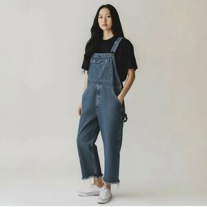 Y2K‎ 90s Style Levi's Silvertab Size XL Carpenter Overalls Baggy Cropped Raw Hem